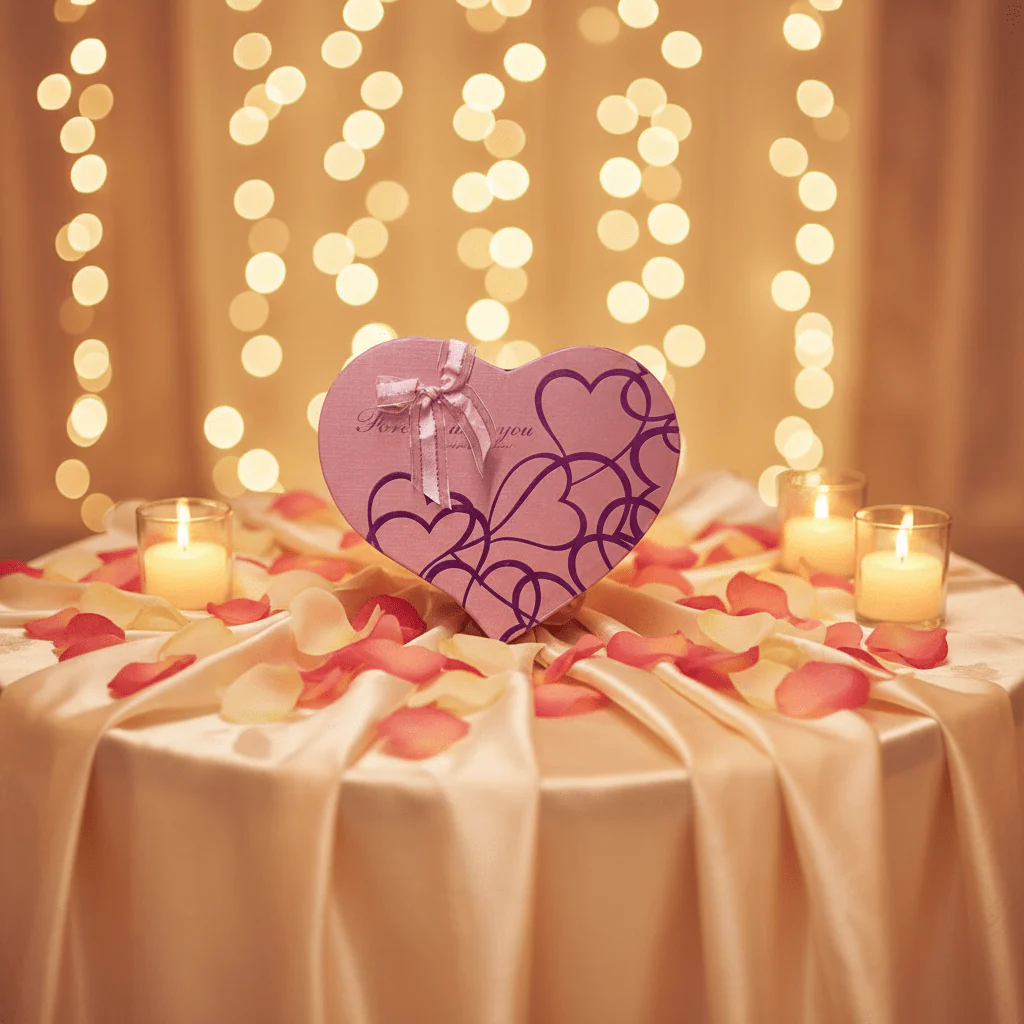 AKDC Elegant Light Pink Heart Cardboard Gift Box with Premium Unique Design for Wedding Gifts, Baby Showers & Romantic Hampers – 23.5×18×10 cm - Image 2