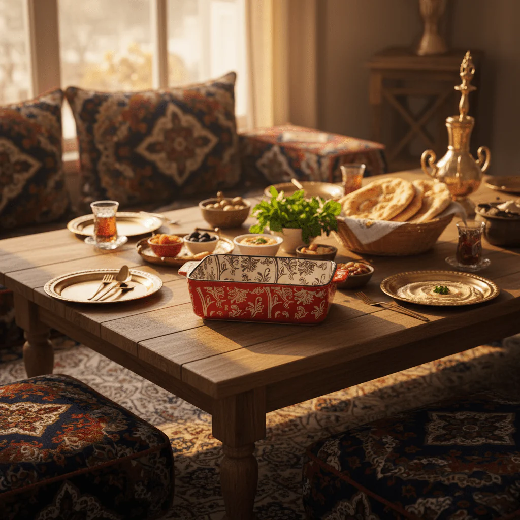 Elegant Red and White Ceramic Baking Dish – Durable Oven-to-Table Cookware (21×15 cm) - Image 2