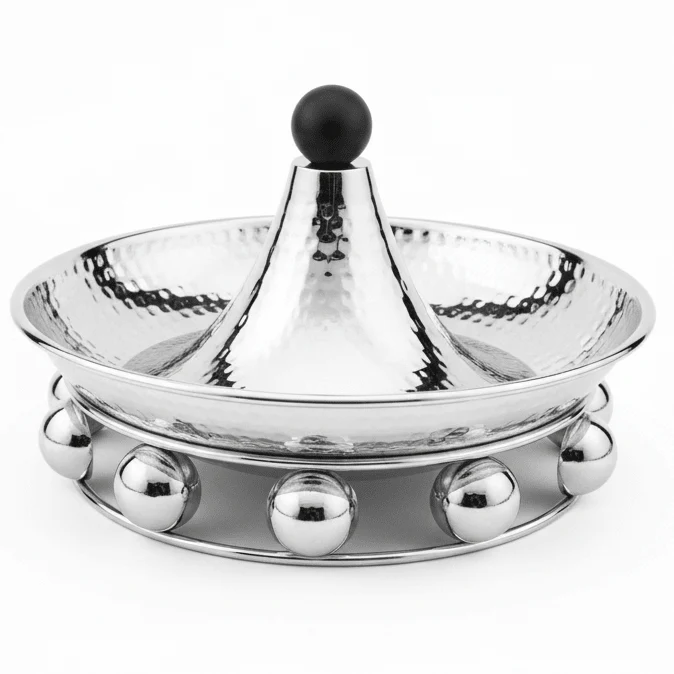 AKDC elegant silver metal candy tray decorative serving tray stylish tableware 20cm