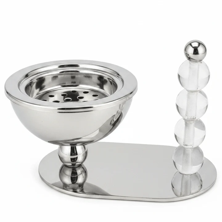 AKDC Elegant Stainless Steel Incense Burner Set – Dual Size Decorative Aroma Holders (10×8 cm & 14×10 cm)