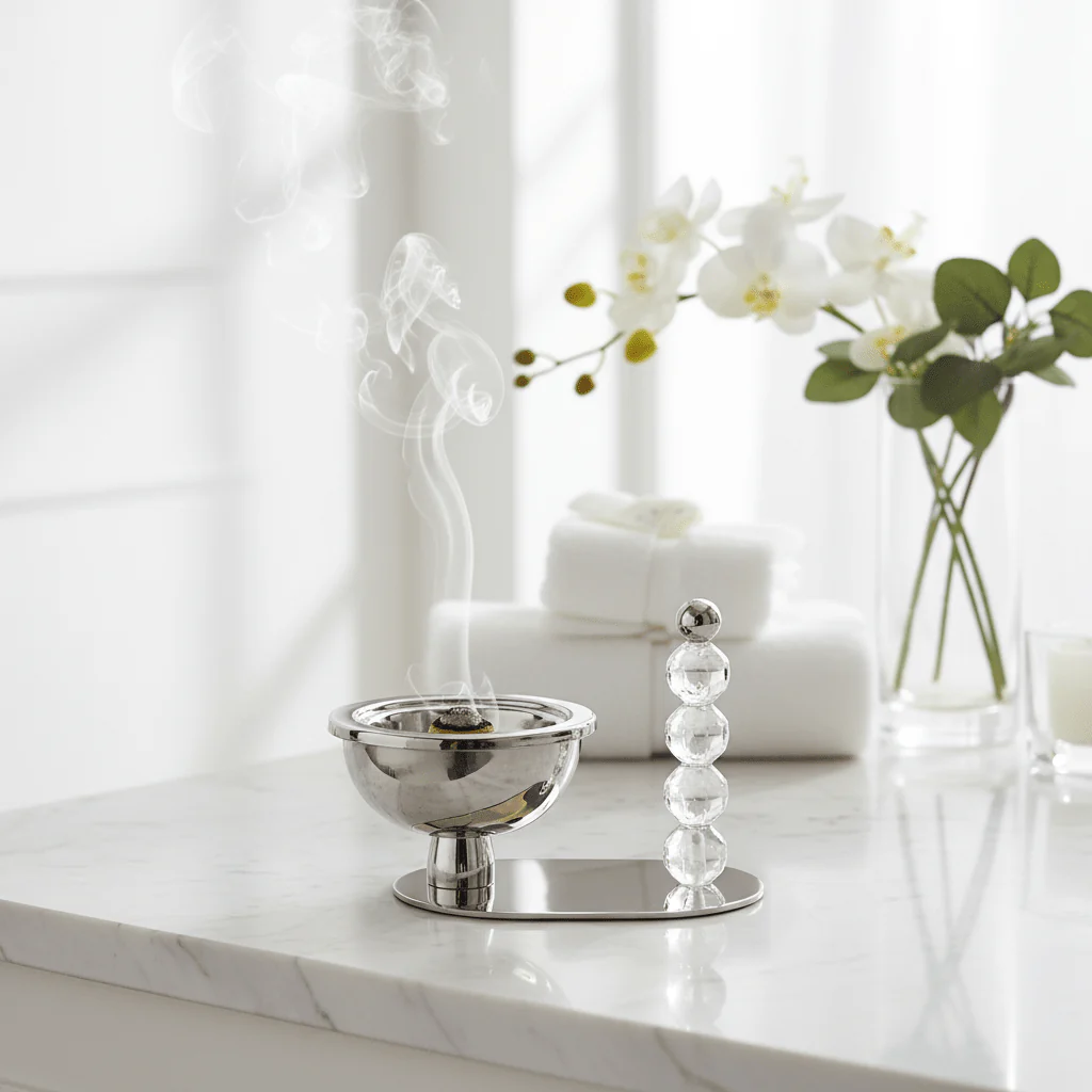 AKDC Elegant Stainless Steel Incense Burner Set – Dual Size Decorative Aroma Holders (10×8 cm & 14×10 cm) - Image 3