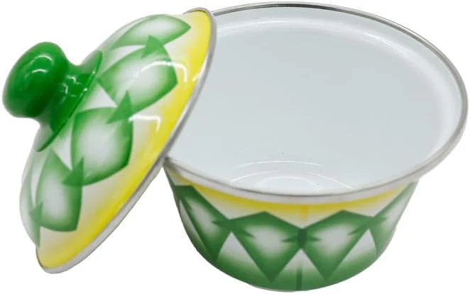 AKDC Enamel Bowl W/Lid 14Cm Green - Image 3