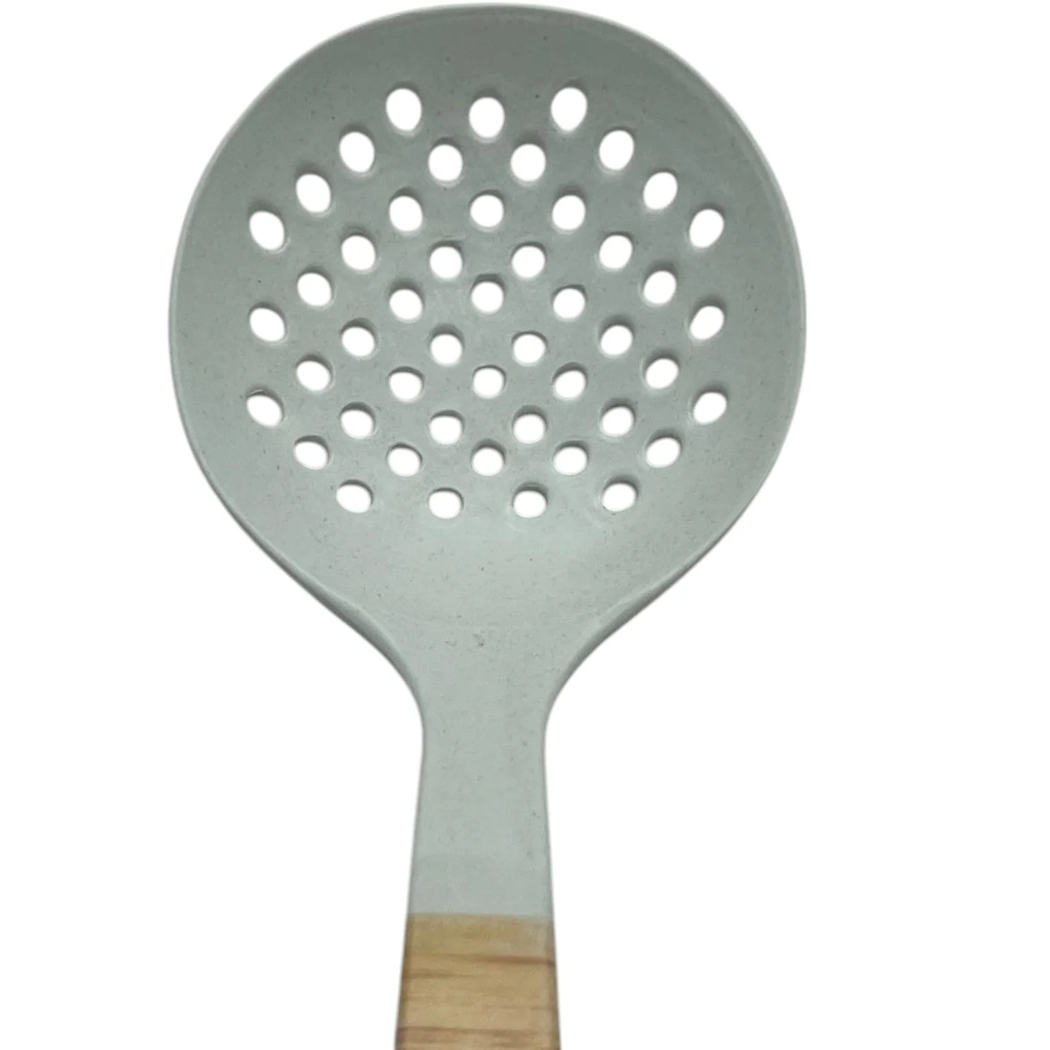 AKDC Fibre Ladle Turner Skimmer-32cmX10cm-White&Wooden - Image 4