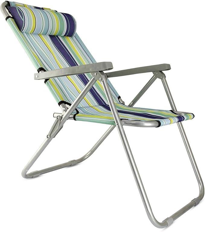 AKDC Foldable Camping Chair with Head Rest, Adjustable Positions,Foldable Chair ,Garden Chair, Fishing Chair, Travel Chair,Picnic Chair. 1 Piece,Assorted Colors - Image 2