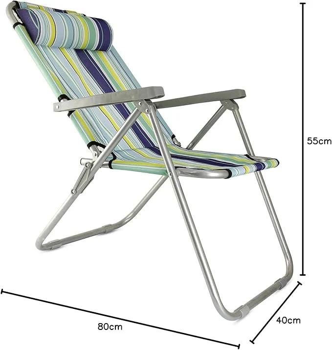 AKDC Foldable Camping Chair with Head Rest, Adjustable Positions,Foldable Chair ,Garden Chair, Fishing Chair, Travel Chair,Picnic Chair. 1 Piece,Assorted Colors - Image 3