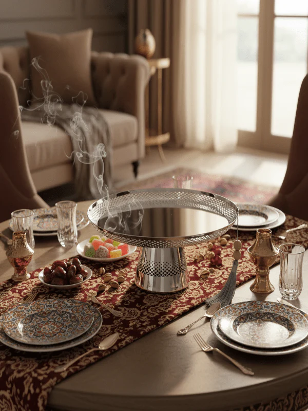 AKDC Footed Metal Candy Tray – Stylish Silver Finish, Ideal for Serving Sweets & Desserts, 27 × 11 cm - Image 2