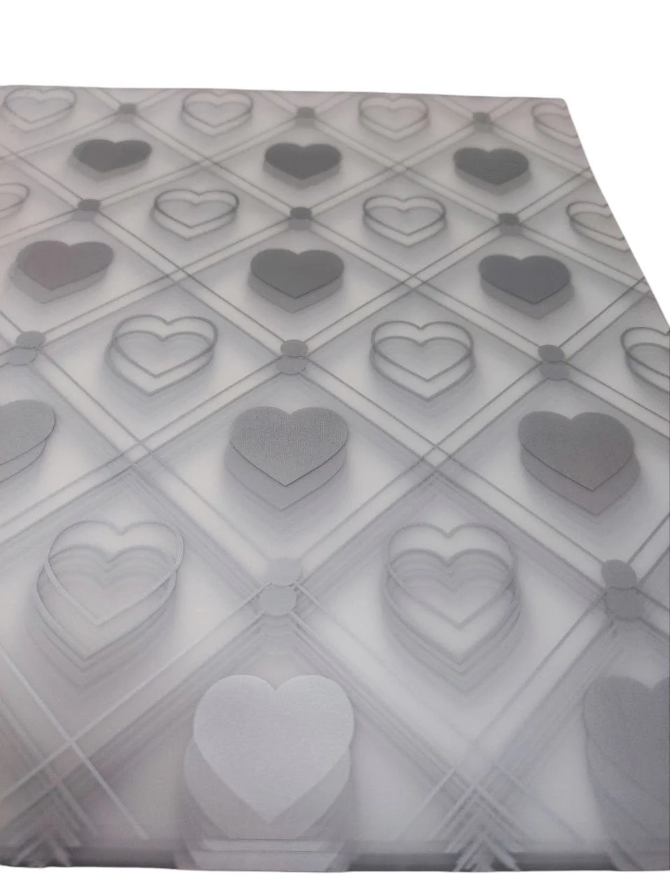 AKDC Gift Wrapping Plastic Cover Heart Shape Print Floral Bouquet Flat Sheet, Gift Packaging Wrap, Bulk Packing Cover Transparent Silver Heart DIY Gift 20 Sheets-57.5cmX58cm - Image 3