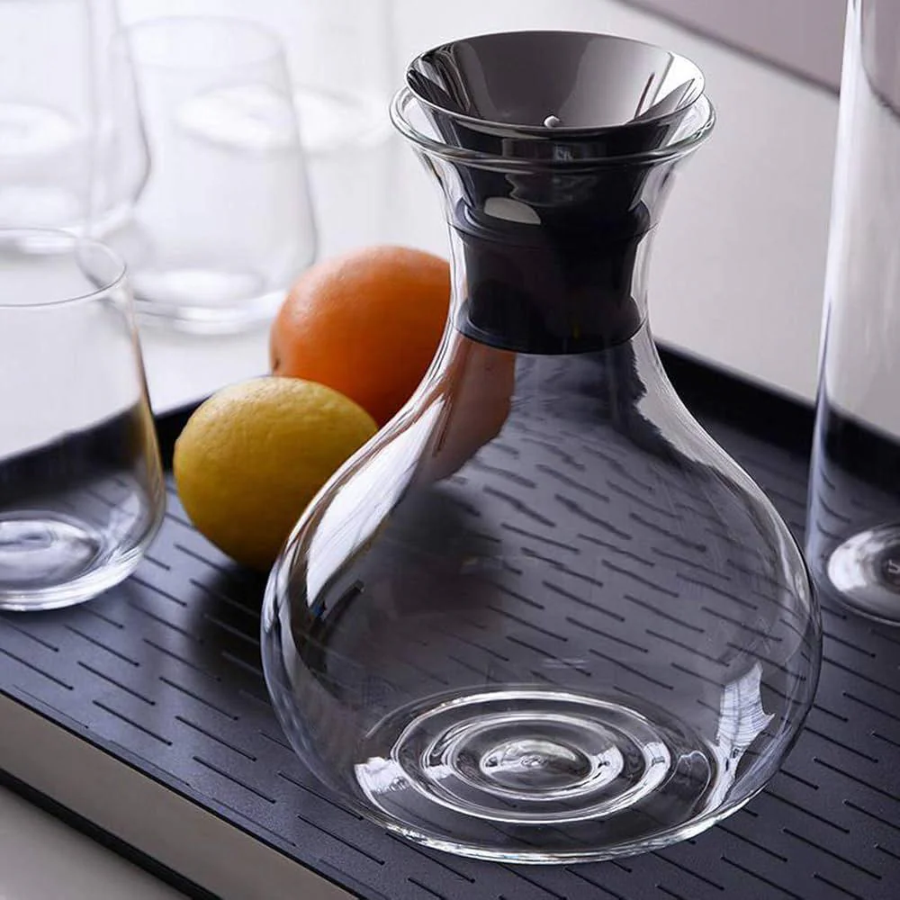 AKDC Glass Decanter with Air-Tight Metal Lid 1000ml, Clear & Transparent - Image 2