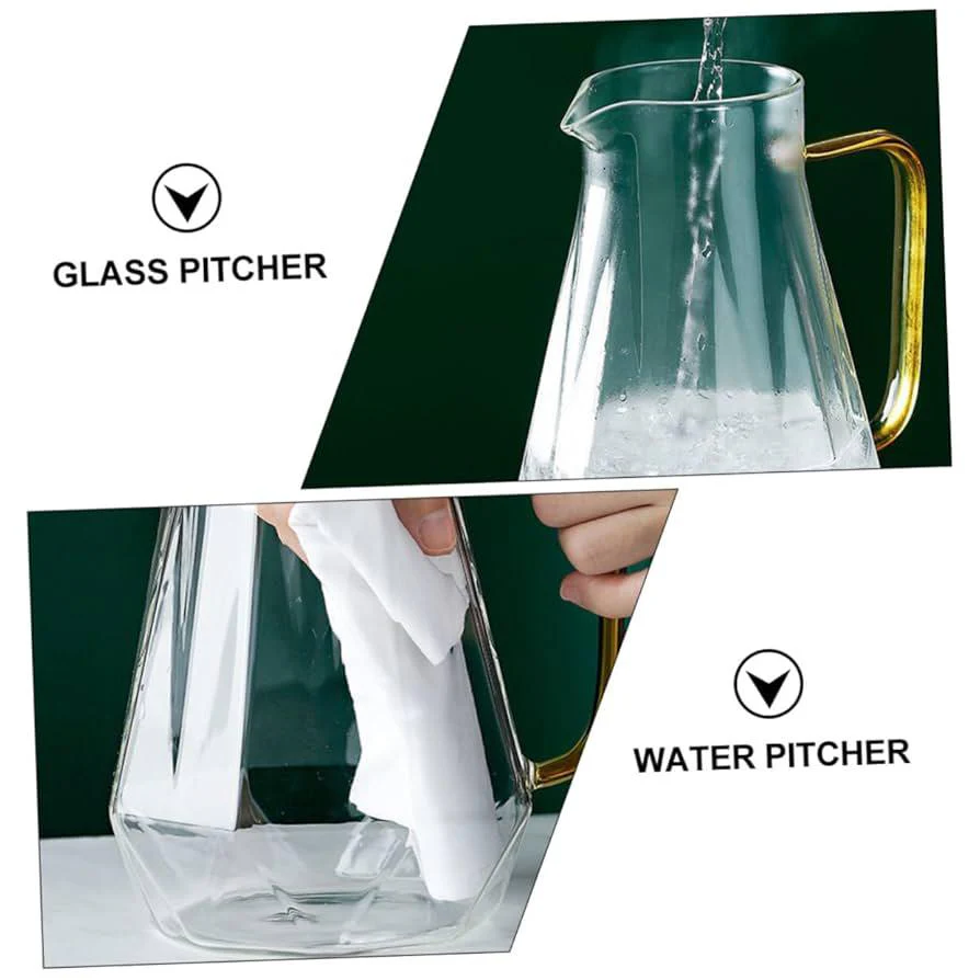AKDC Glass Jug/Pitcher with Metal Lid 1500ml, Clear & Transparent - Image 4