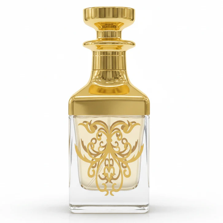 AKDC glass perfume bottle with gold cap 200ml luxury refillable fragrance container premium packaging