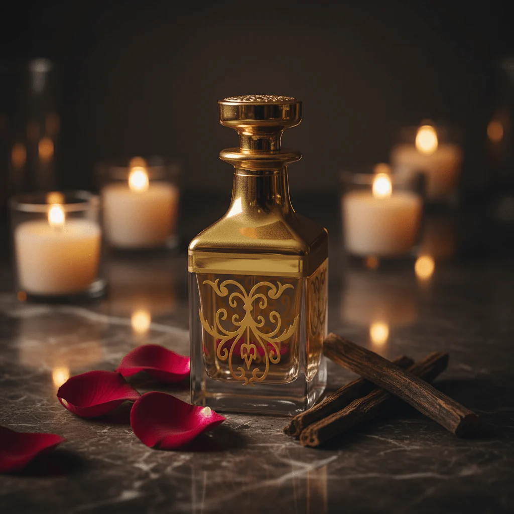 AKDC glass perfume bottle with gold cap 200ml luxury refillable fragrance container premium packaging - Image 2