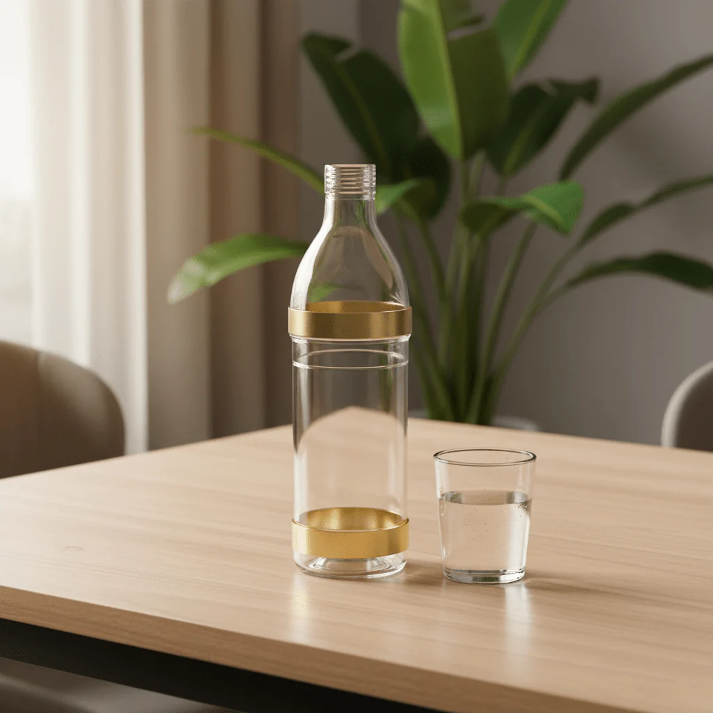 AKDC Gold Design Acrylic Water Bottle for Home, Office and Outdoor Use 1000 ml - Image 2
