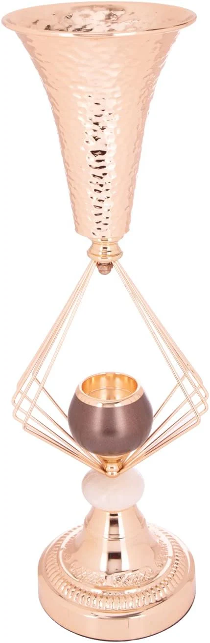 AKDC Gold Metal Decorative Candle Holder For Home Decoration L(16Cm) Xw(16Cm) Xh(46Cm) Golden - Image 2