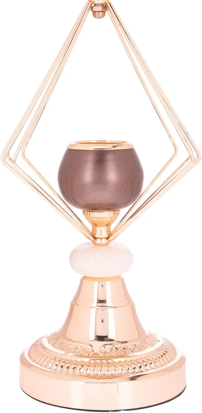 AKDC Gold Metal Decorative Candle Holder For Home Decoration L(16Cm) Xw(16Cm) Xh(46Cm) Golden - Image 3