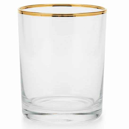 AKDC Gold Rim Premium Glass Tumbler Elegant Design with Golden Rim for Serving Drinks 300ml