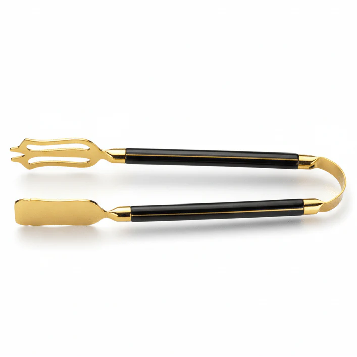 AKDC Gold Stainless Steel Serving Tongs – Multipurpose Kitchen & Buffet Serving Tool 20 cm