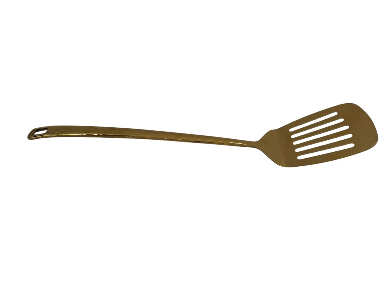 AKDC Golden Color Hnadle Slotted Turner, Cooking Spoon , Chapati Turner , Omlete Turner - Image 3