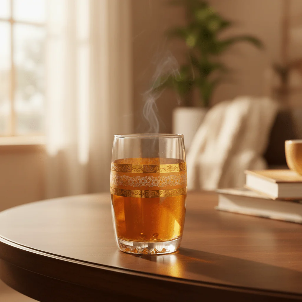AKDC Golden Juice Serving Glass Stylish Clear Glass Ideal for Juice and Beverages 250ml - Image 2