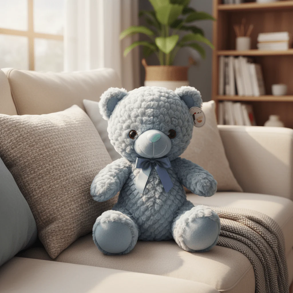 AKDC Gray Teddy Bear Soft Plush Toy with "I Love You" Printed Message – 30 cm Stuffed Animal - Image 2