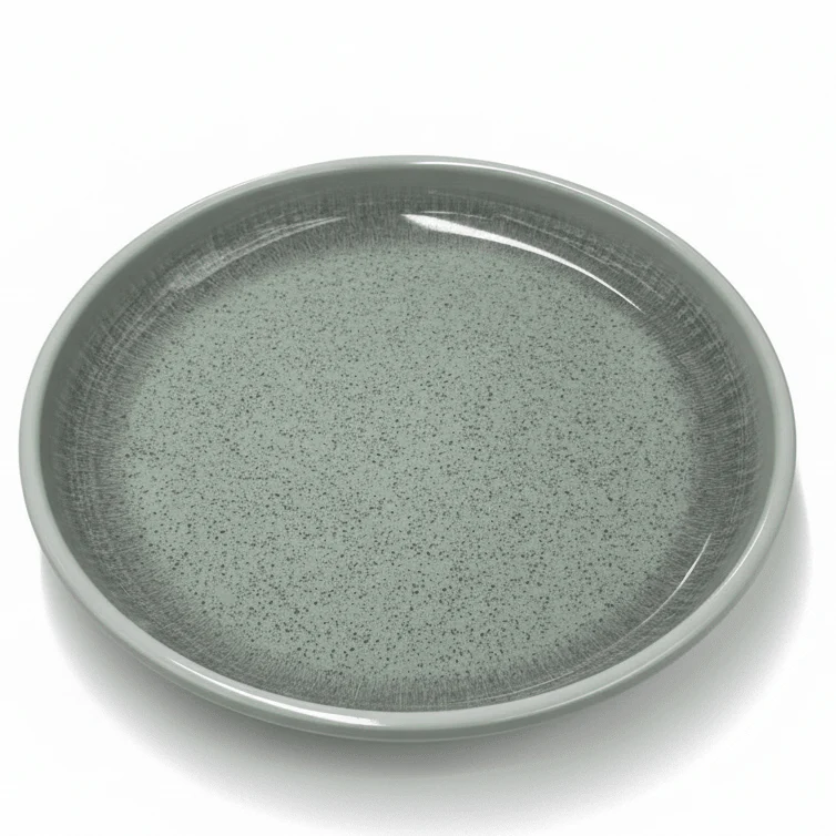 AKDC Green Black Crackle Finish Round Melamine Side Plate Stylish Serving Plate for Snacks, Starters and Desserts – 7.5 Inch