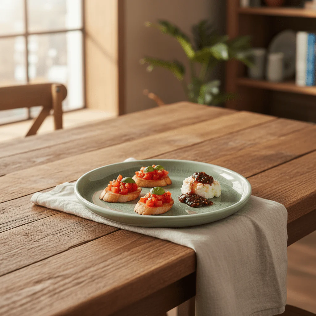 AKDC Green Black Crackle Finish Round Melamine Side Plate Stylish Serving Plate for Snacks, Starters and Desserts – 7.5 Inch - Image 2