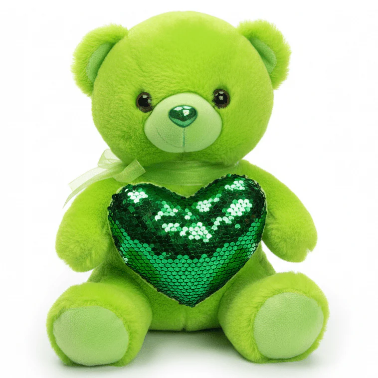 AKDC Green Color Teddy Bear Soft Plush Toy – 30 cm Stuffed Animal for Kids