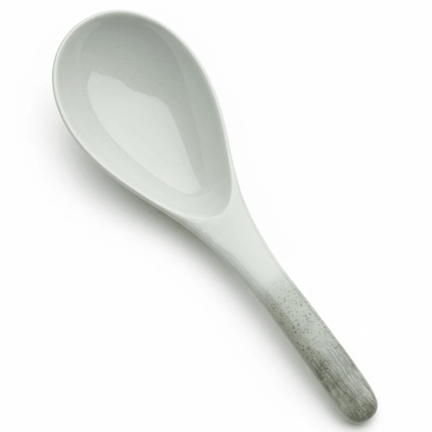 AKDC Melamine Green Crackle Pattern Long Handle Serving Spoon Durable Kitchen Utensil for Serving Rice, Curry and More – 21 cm