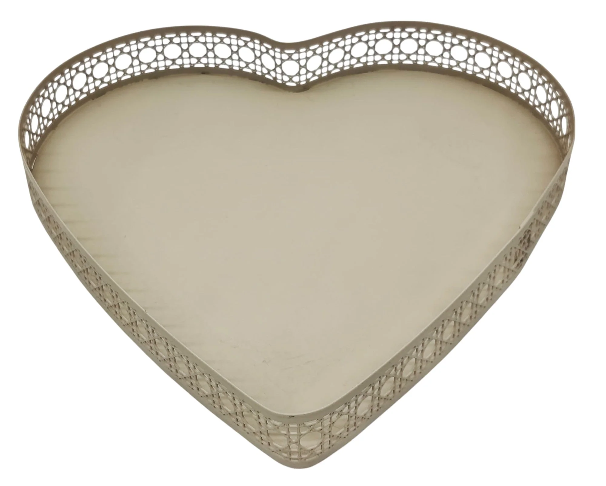 AKDC Heart Metal Candy Tray 25cm*5cm, Beige - Image 3