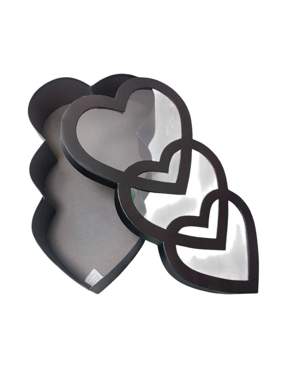 AKDC Heart Shape Tripple Gift Box Premium Packaging for Special Occasions Weddings Valentine's Day and Gifts Elegant Heart Shaped Box Set for Unique Presentations-46cmX28cmX9cm-Black - Image 2
