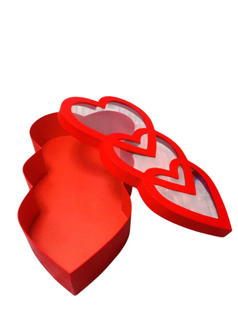 AKDC Heart Shape Tripple Gift Box Premium Packaging for Special Occasions Weddings Valentine's Day and Gifts Elegant Heart Shaped Box Set for Unique Presentations-46cmX28cmX9cm-Red - Image 3