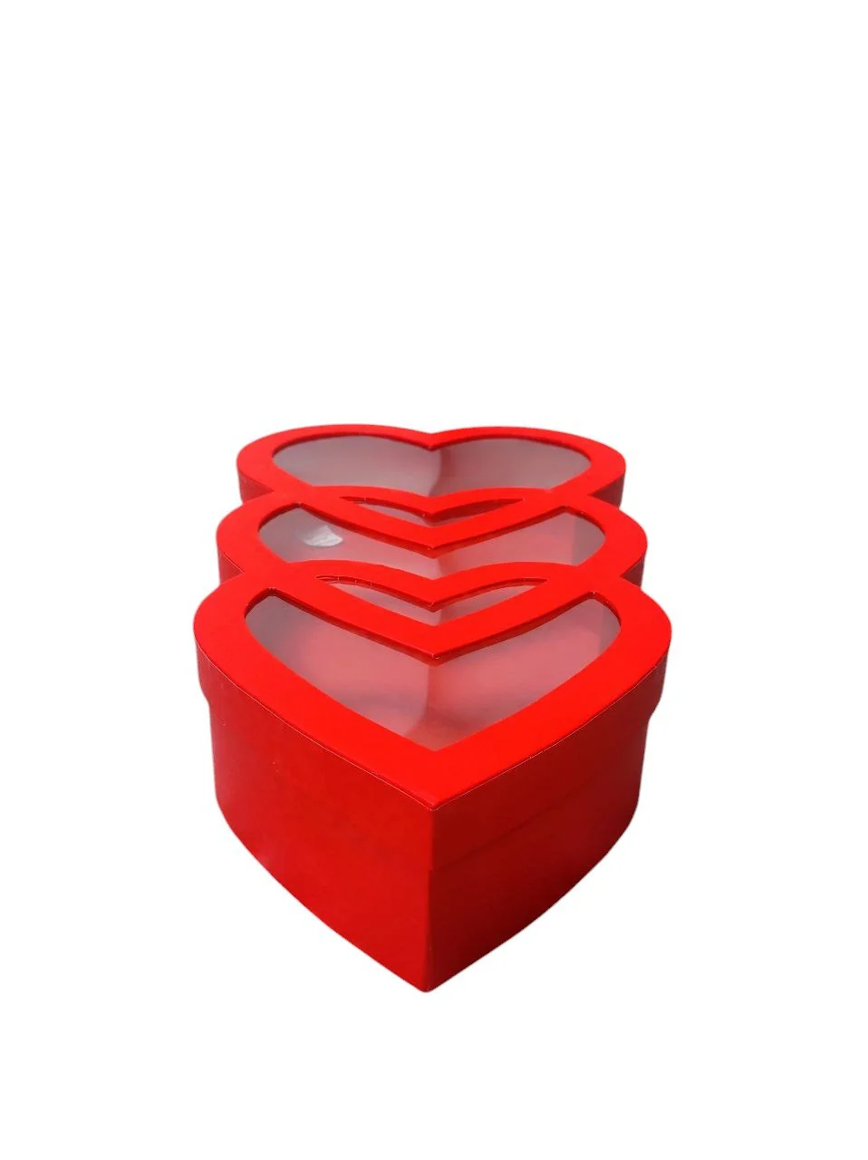 AKDC Heart Shape Tripple Gift Box Premium Packaging for Special Occasions Weddings Valentine's Day and Gifts Elegant Heart Shaped Box Set for Unique Presentations-46cmX28cmX9cm-Red - Image 4