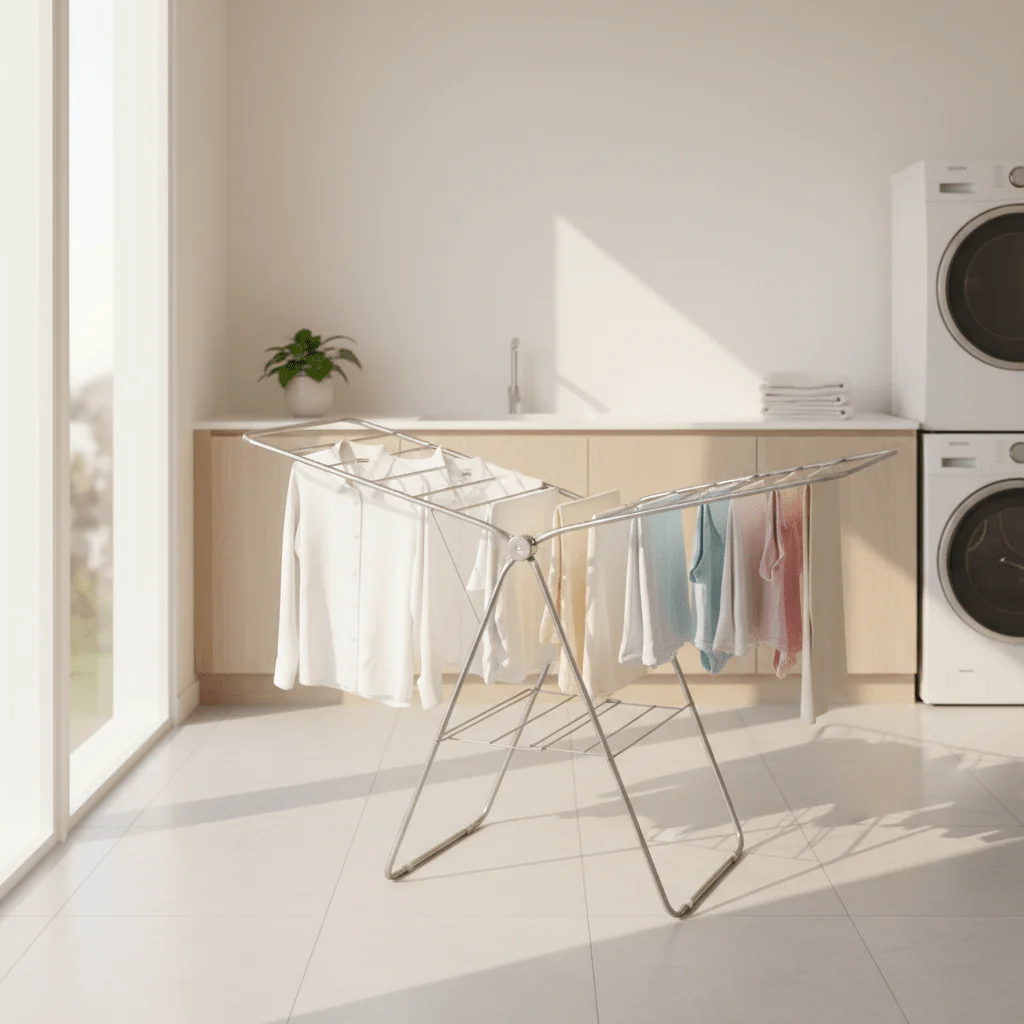 AKDC Heavy-Duty Metal Clothes Dryer Rack – 20kg Load Capacity, Foldable Design, Assorted Colors - Image 2