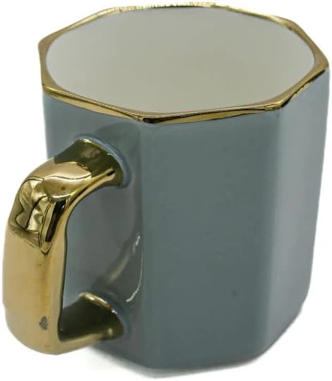 AKDC Km Ceramic Mug 380ml 18.8 X 20.8 X 29.7 Cm Grey/Golden - Image 2