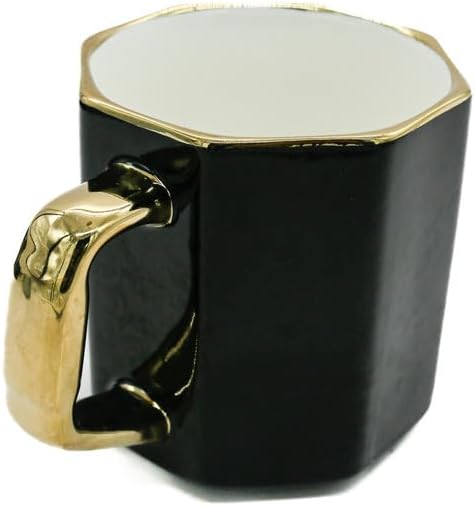 AKDC Km Ceramic Mug 380ml 18.8 X 20.8 X 29.7 Cm Black/Golden - Image 2