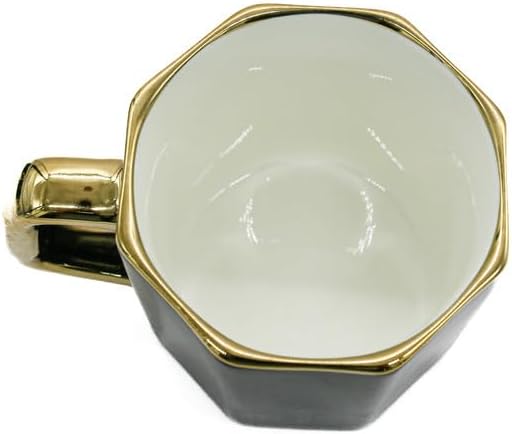 AKDC Km Ceramic Mug 380ml 18.8 X 20.8 X 29.7 Cm Black/Golden - Image 3