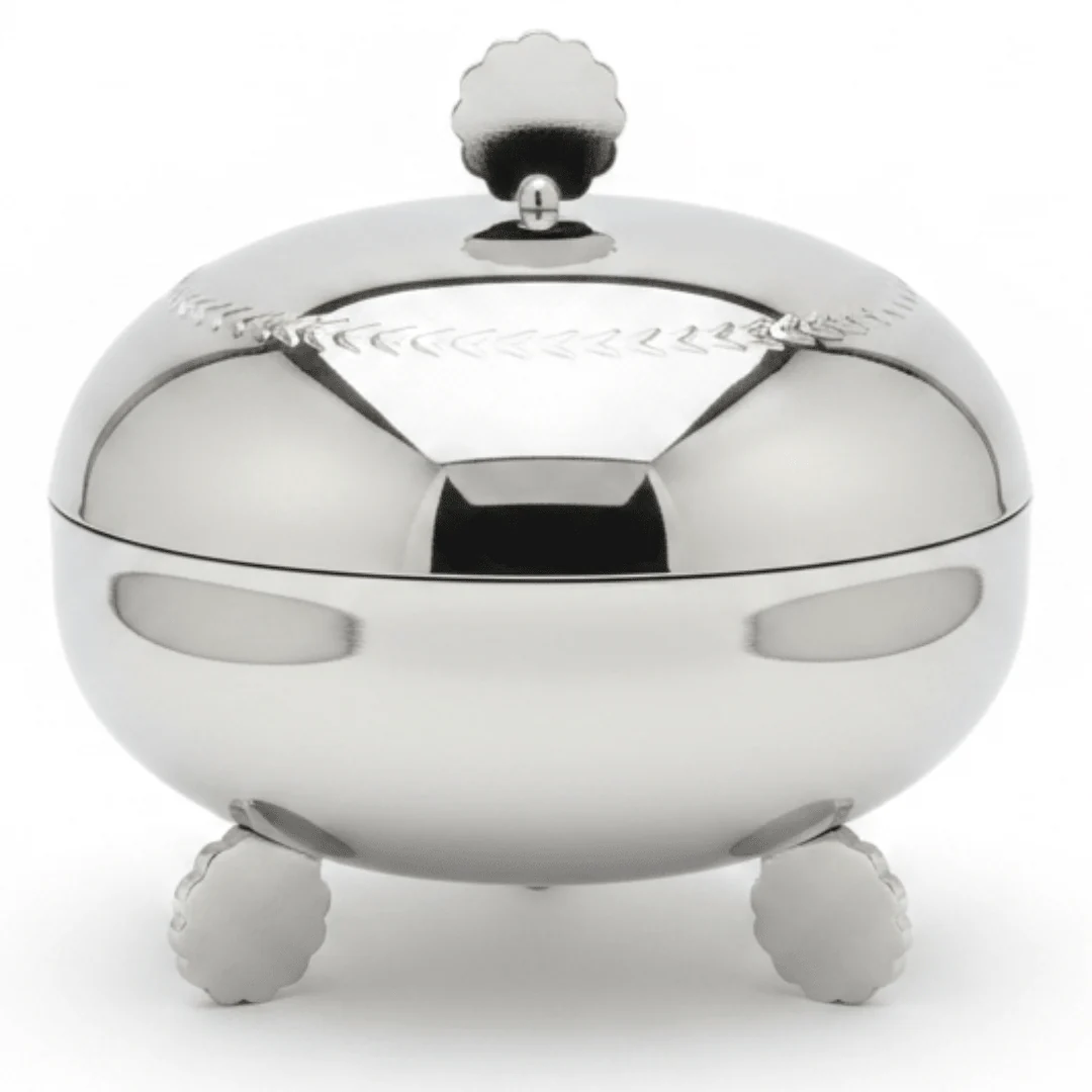 AKDC Large Capacity Stainless Steel Dates Bowl with Lid for Home & Hospitality Use – 15.5 cm