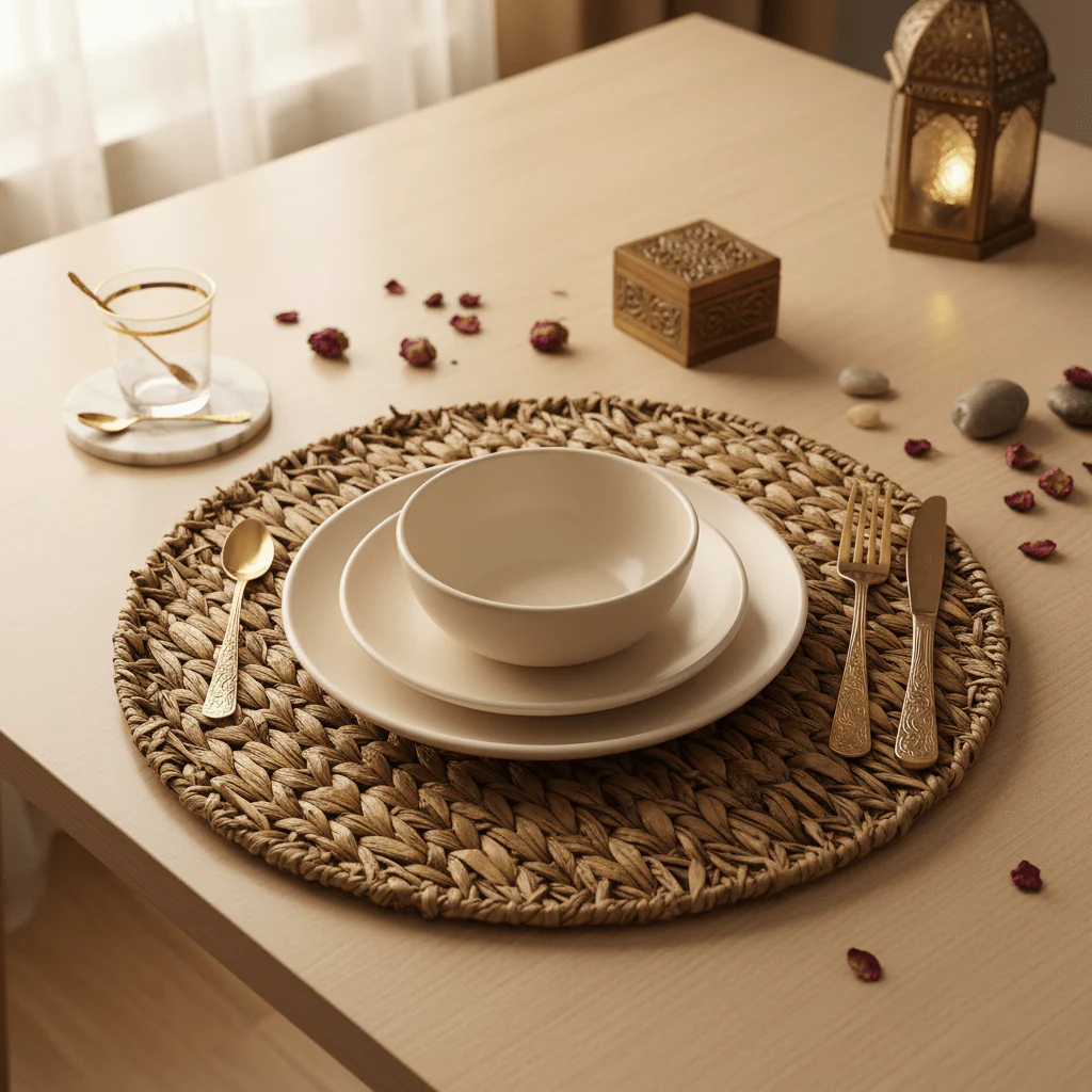 AKDC Large Round Handwoven Rattan Serving Tray – Natural Brown Finish, Stylish Multipurpose Tray for Serving & Decoration, 45 cm - Image 2