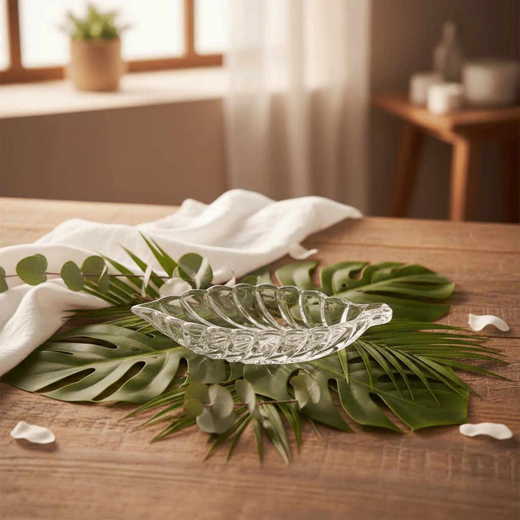 AKDC Leaf-Shaped Glass Sauce Bowl – Decorative Leaf Design Bowl for Dips, Sauces & Condiments 12×7 cm - Image 2