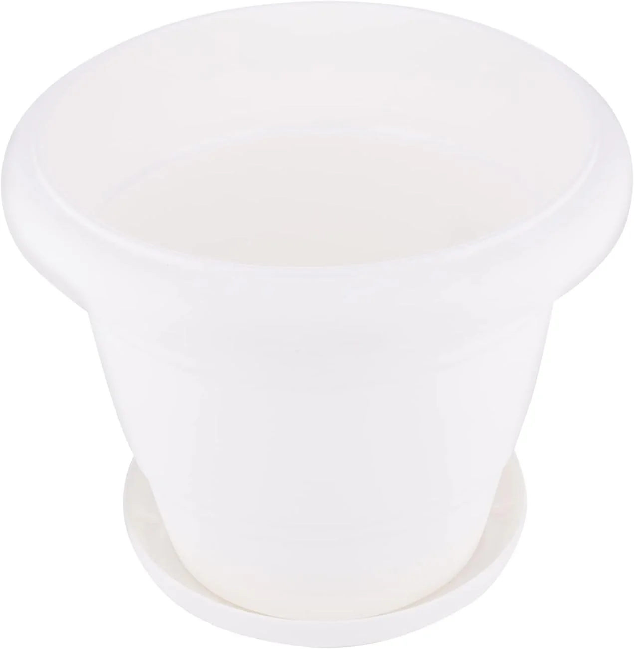 AKDC Planter W/Tray L(20CM) xW(14cm) xH(17cm) White color - Image 3