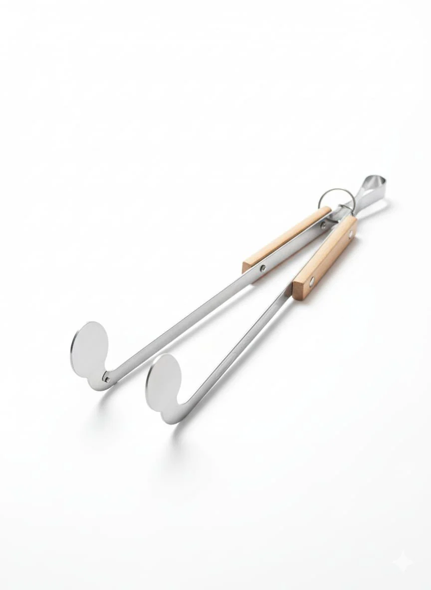 AKDC Long Charcoal BBQ Tongs 38 cm – Heat Resistant Stainless Steel Grilling Tong with Comfortable Grip Handle - Image 2