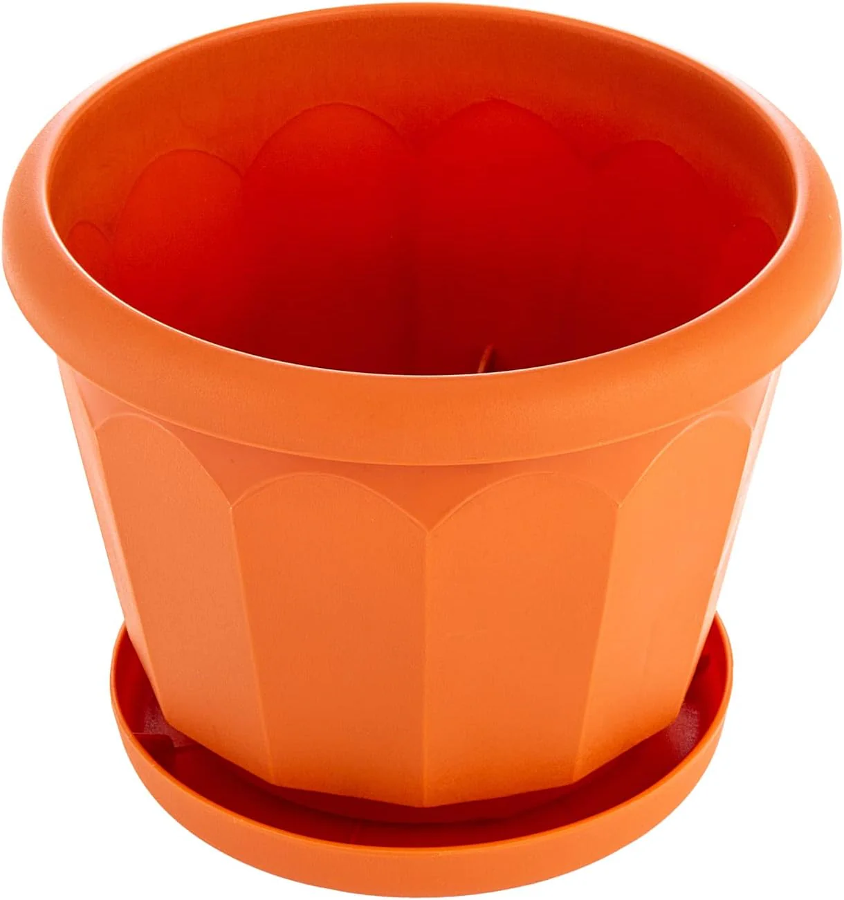 AKDC Plastic Planter W/Tray L(13cm) xW(13cm) xH(9cm) clay color - Image 3