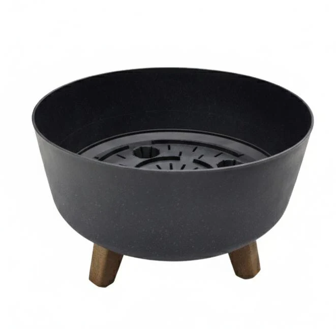 AKDC Medium Black Plastic Plant Pot – Deep Oval Planter – 29×18 cm