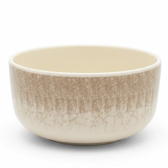 AKDC Medium Cream Crackle Pattern Melamine Soup Bowl Deep Serving Bowl for Rice, Soup and Noodles – 5 Inch