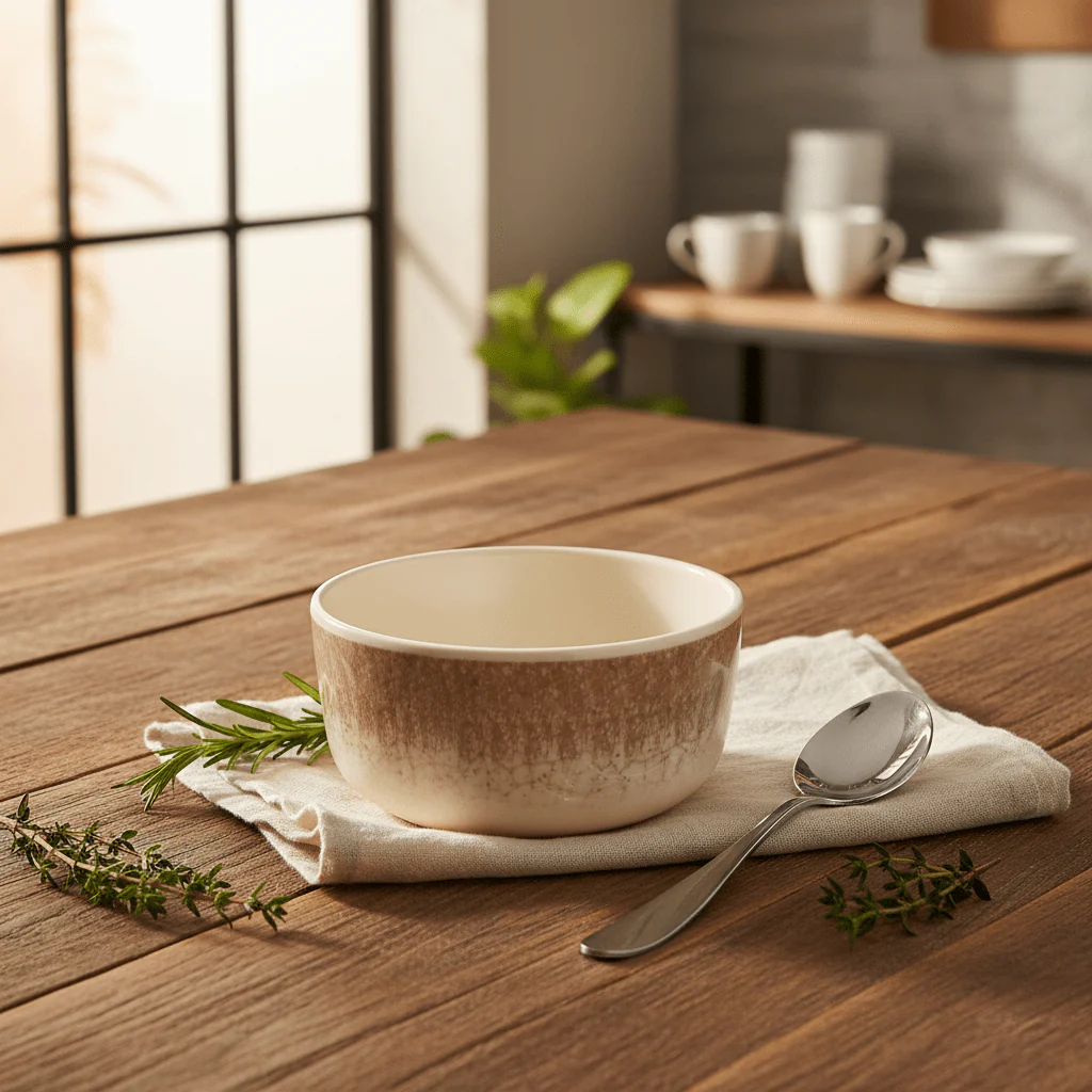 AKDC Medium Cream Crackle Pattern Melamine Soup Bowl Deep Serving Bowl for Rice, Soup and Noodles – 5 Inch - Image 2