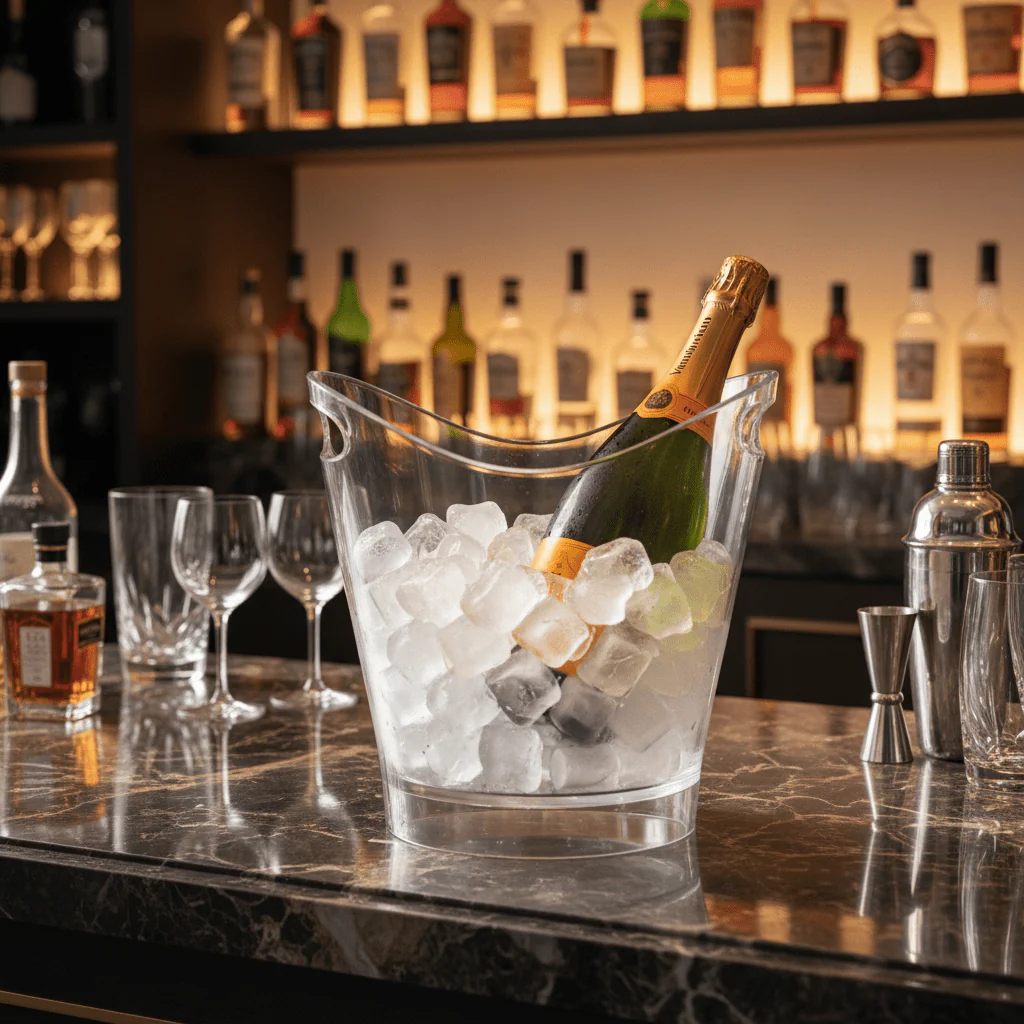 AKDC Medium Size Clear Acrylic Ice Bucket for Home Bar, Events and Beverage Service – Lightweight and Durable 20 × 30 cm - Image 2