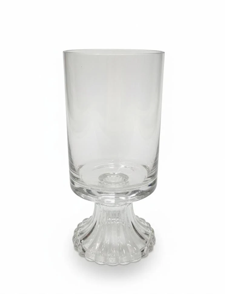 AKDC Medium Transparent Glass Vase – 22 cm Stylish Home Decorative Piece