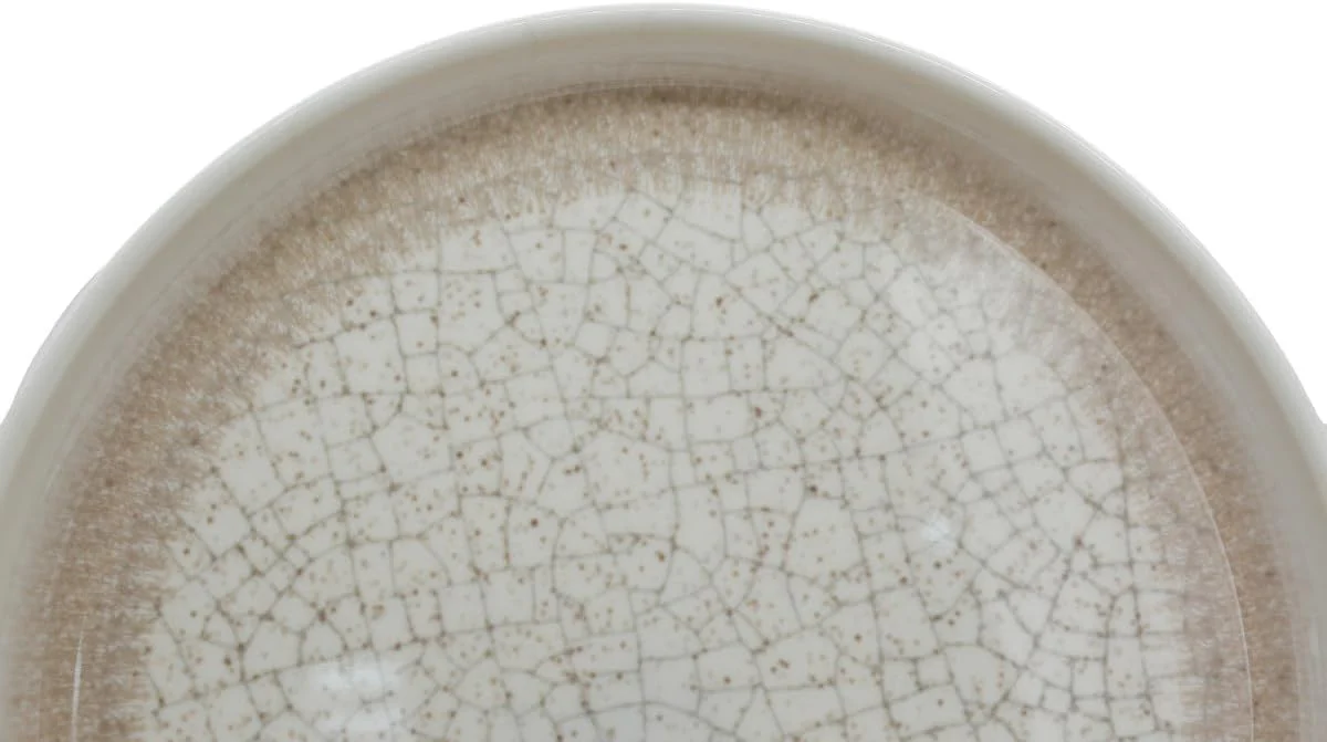 AKDC Melamine Round Dinner Plate-26CM-Offwhite&Brown - Image 3