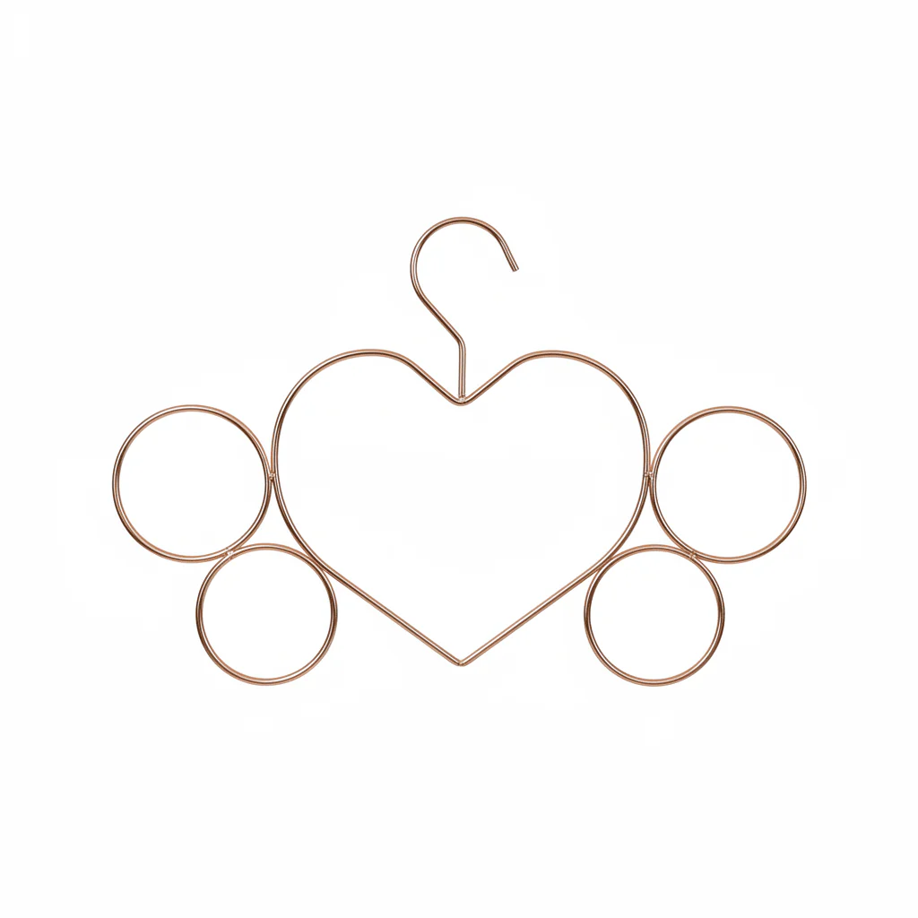 AKDC Metal Cloth Hanger 26cm*24cm, Heart Design, Rose Gold