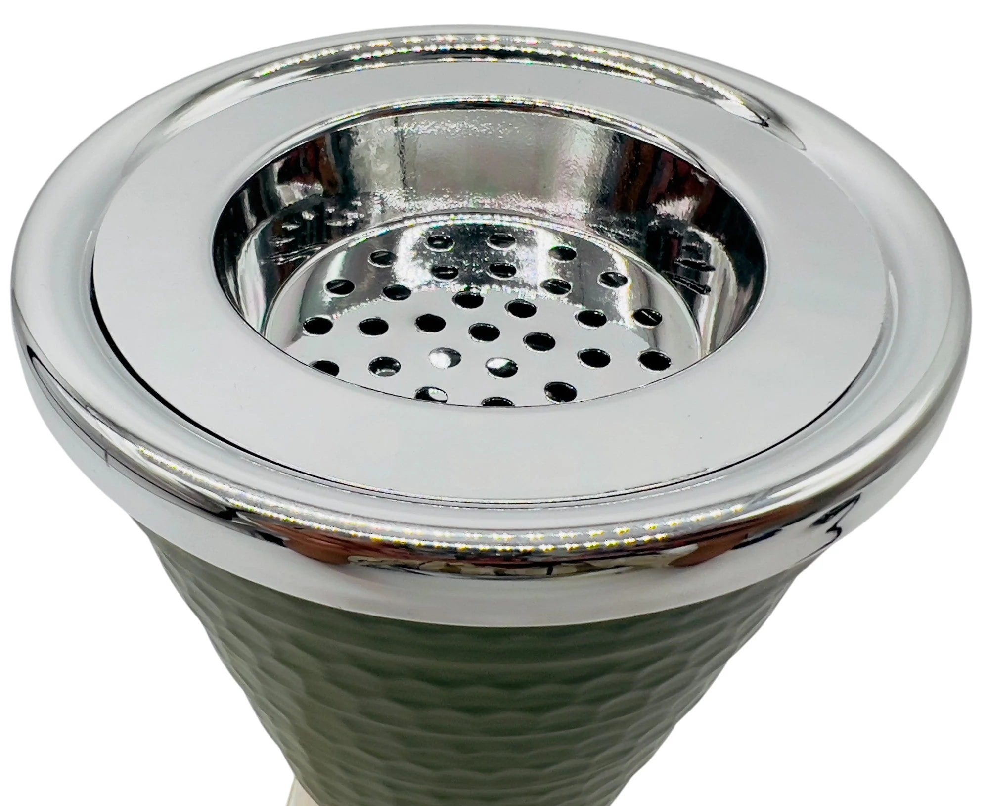 AKDC Metal Incense Burner 11cm*21.5cm, Ivory/Green - Image 3