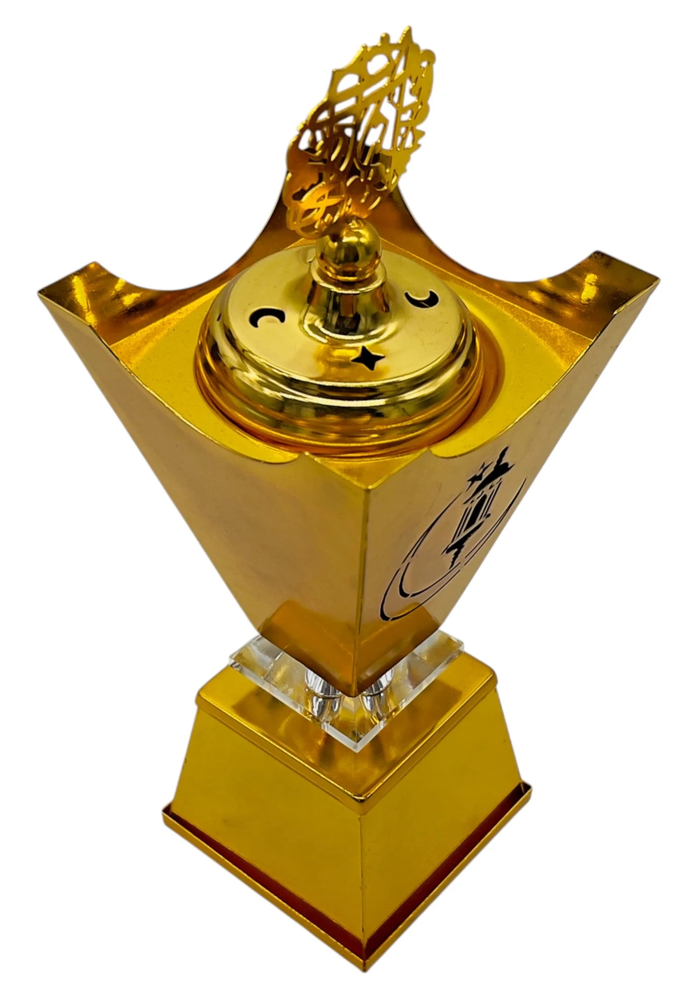 AKDC Metal Incense Burner 25cm*10cm, Gold- NF34958P - Image 3